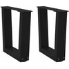 Kavos staliuko kojelės, V formos, 2 vnt., juodos, 30x(30-31,3) cm, plienas