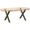 Kavos staliuko kojelės, X formos, 2 vnt., natūralus plienas, 50x(42-43) cm, plienas