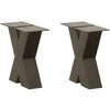 Kavos staliuko kojelės, X formos, 2 vnt., natūralus plienas, 40x(30-31) cm, plienas