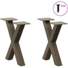 Kavos staliuko kojelės, X formos, 2 vnt., natūralus plienas, 30x(30-31) cm, plienas