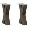 Kavos staliuko kojelės, X formos, 2 vnt., natūralus plienas, 38x(42-43) cm, plienas