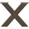 Kavos staliuko kojelės, X formos, 2 vnt., natūralus plienas, 50x(42-43) cm, plienas