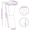 Kavos staliuko kojelės, X formos, 2 vnt., natūralus plienas, 38x(42-43) cm, plienas
