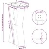 Kavos staliuko kojelės, X formos, 2 vnt., baltos, 38x(42-43) cm, plienas