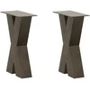 Kavos staliuko kojelės, X formos, 2 vnt., natūralus plienas, 38x(42-43) cm, plienas