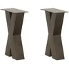 Kavos staliuko kojelės, X formos, 2 vnt., natūralus plienas, 28x(42-43) cm, plienas