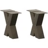 Kavos staliuko kojelės, X formos, 2 vnt., natūralus plienas, 30x(30-31) cm, plienas