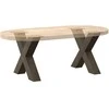 Kavos staliuko kojelės, X formos, 2 vnt., natūralus plienas, 50x(42-43) cm, plienas
