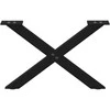 Kavos staliuko kojelės, X formos, 2 vnt., juodos, 50x(30-31) cm, plienas