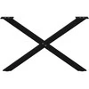 Kavos staliuko kojelės, X formos, 2 vnt., juodos, 70x(42-43) cm, plienas