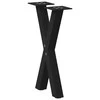Kavos staliuko kojelės, X formos, 2 vnt., juodos, 38x(42-43) cm, plienas