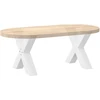Kavos staliuko kojelės, X formos, 2 vnt., baltos, 50x(42-43) cm, plienas