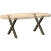 Kavos staliuko kojelės, X formos, 2 vnt., natūralus plienas, 60x(42-43) cm, plienas