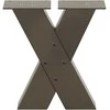 Kavos staliuko kojelės, X formos, 2 vnt., natūralus plienas, 30x(30-31) cm, plienas