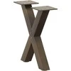 Kavos staliuko kojelės, X formos, 2 vnt., natūralus plienas, 30x(30-31) cm, plienas
