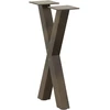 Kavos staliuko kojelės, X formos, 2 vnt., natūralus plienas, 38x(42-43) cm, plienas