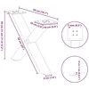 Kavos staliuko kojelės, X formos, 2 vnt., natūralus plienas, 50x(30-31) cm, plienas