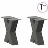 Kavos staliuko kojelės, 2 vnt., antracito spalvos, 40x(30-31) cm, plienas