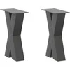 Kavos staliuko kojelės, 2 vnt., antracito spalvos, 28x(42-43) cm, plienas