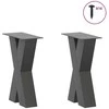 Kavos staliuko kojelės, 2 vnt., antracito spalvos, 38x(42-43) cm, plienas