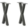 Kavos staliuko kojelės, 2 vnt., antracito spalvos, 38x(42-43) cm, plienas