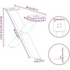 Kavos staliuko kojelės, 2 vnt., antracito spalvos, 50x(30-31) cm, plienas