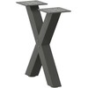 Kavos staliuko kojelės, 2 vnt., antracito spalvos, 30x(30-31) cm, plienas