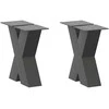 Kavos staliuko kojelės, 2 vnt., antracito spalvos, 40x(30-31) cm, plienas