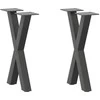 Kavos staliuko kojelės, 2 vnt., antracito spalvos, 28x(42-43) cm, plienas