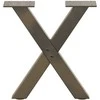Kavos staliuko kojelės, X formos, 2 vnt., natūralus plienas, 37x(30-31) cm, plienas
