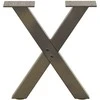 Kavos staliuko kojelės, X formos, 2 vnt., natūralus plienas, 30x(30-31) cm, plienas