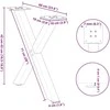Kavos staliuko kojelės, 2 vnt., baltos, 60x(42-43) cm, plienas, X formos
