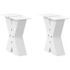 Kavos staliuko kojelės, 2 vnt., baltos, 30x(30-31) cm, plienas, X formos