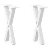 Kavos staliuko kojelės, X formos, 2 vnt., baltos, 28x(42-43) cm, plienas