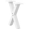 Kavos staliuko kojelės, X formos, 2 vnt., baltos, 37x(30-31) cm, plienas