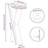 Kavos staliuko kojelės, X formos, 2 vnt., baltos, 38x(42-43) cm, plienas