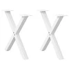 Kavos staliuko kojelės, X formos, 2 vnt., baltos, 50x(42-43) cm, plienas