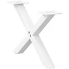 Kavos staliuko kojelės, X formos, 2 vnt., baltos, 50x(30-31) cm, plienas