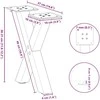 Kavos staliuko kojelės, X formos, 2 vnt., natūralus plienas, 37x(30-31) cm, plienas