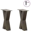 Kavos staliuko kojelės, X formos, 2 vnt., natūralus plienas, 38x(42-43) cm, plienas