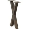 Kavos staliuko kojelės, X formos, 2 vnt., natūralus plienas, 28x(42-43) cm, plienas