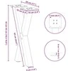 Kavos staliuko kojelės, X formos, 2 vnt., natūralus plienas, 28x(42-43) cm, plienas