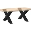 Kavos staliuko kojelės, X formos, 2 vnt., juodos, 70x(42-43) cm, plienas