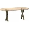 Kavos staliuko kojelės, X formos, 2 vnt., natūralus plienas, 28x(42-43) cm, plienas