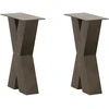 Kavos staliuko kojelės, X formos, 2 vnt., natūralus plienas, 38x(42-43) cm, plienas