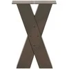 Kavos staliuko kojelės, X formos, 2 vnt., natūralus plienas, 38x(42-43) cm, plienas