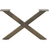 Kavos staliuko kojelės, X formos, 2 vnt., natūralus plienas, 60x(30-31) cm, plienas