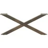 Kavos staliuko kojelės, X formos, 2 vnt., natūralus plienas, 70x(30-31) cm, plienas