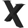 Kavos staliuko kojelės, X formos, 2 vnt., juodos, 70x(42-43) cm, plienas