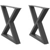 Kavos staliuko kojos, 2 vnt., antracito spalvos, 50x(42-43,3) cm, plienas